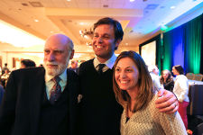 Vint Cerf, David-Michel Davies, and Claire Graves of the Webbys