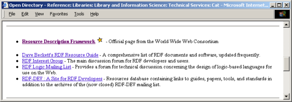 DMOZ pages with topic: RDF
