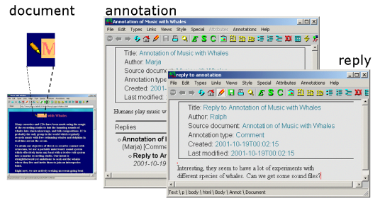 the pencil icon marks an annotation, it can be opened to a window to see the content