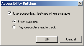 selecting captions or auditory 