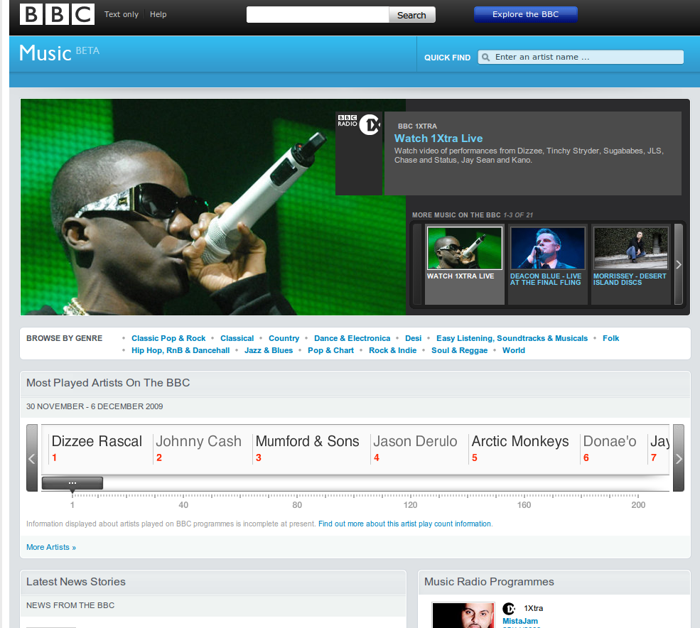BBC Music page