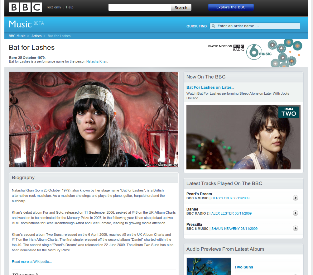 'bat for lashes' page