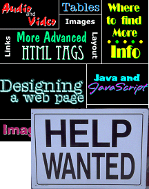 cluttered page with "help wanted" text