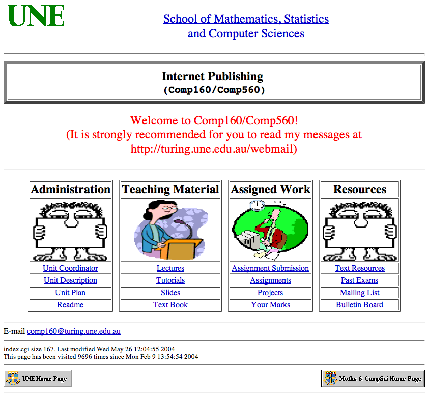 Screenshot of www.une.edu.au