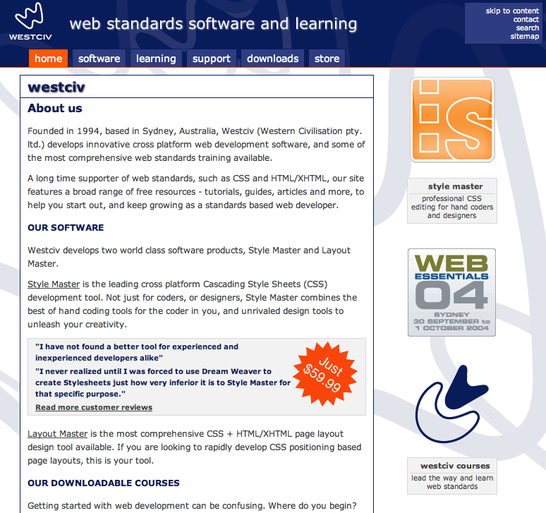 Screenshot of www.westciv.com