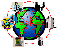 Smal globe with technologies