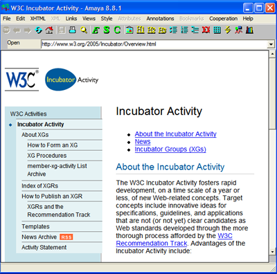 Incubator Activity Web page