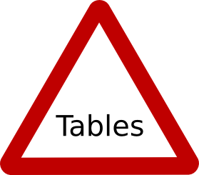 Do not rely on tables
