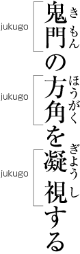 Example of mono-ruby method. Ruby letters are attached to each base kanji character in a compound word.