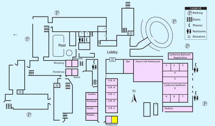 Floor plan with highlight on Prospector — Suite B