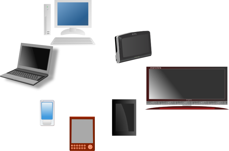 Le Web est présent sur les ordinateurs, les téléphones, les tablettes, les liseuses électroniques, les télé, les systèmes de navigation, etc.