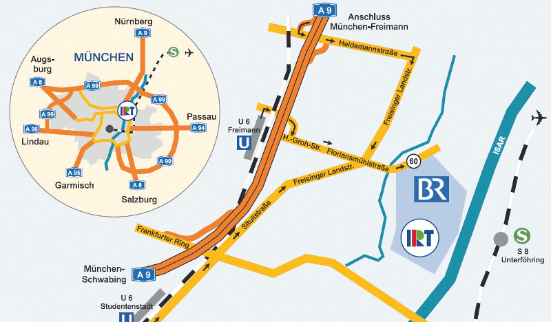 Map showing IRT location