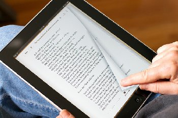 Reading an eBook on a tablet