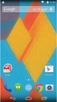 Android 4.4 start screen