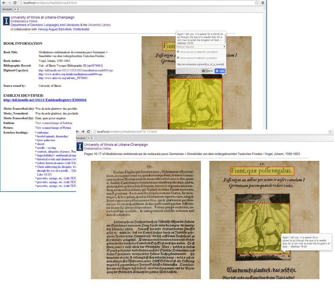annotating an image as contained in 1 Web page; seeing the same annotation when viewing the image as contained in a 2nd Web page