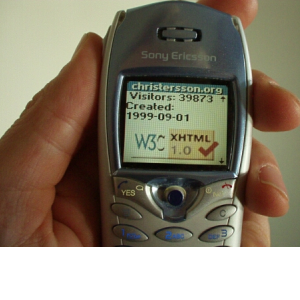 XHTML Displayed on a Sony Phone
