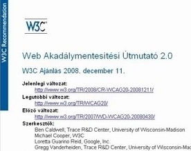WCAG 2.0 Guidelines in Hungarian