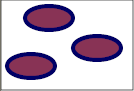 Three ovals to be used in a pattern