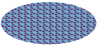 use of pattern atop a blue background