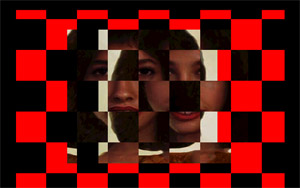 bitmapped image displaced by checkerboard