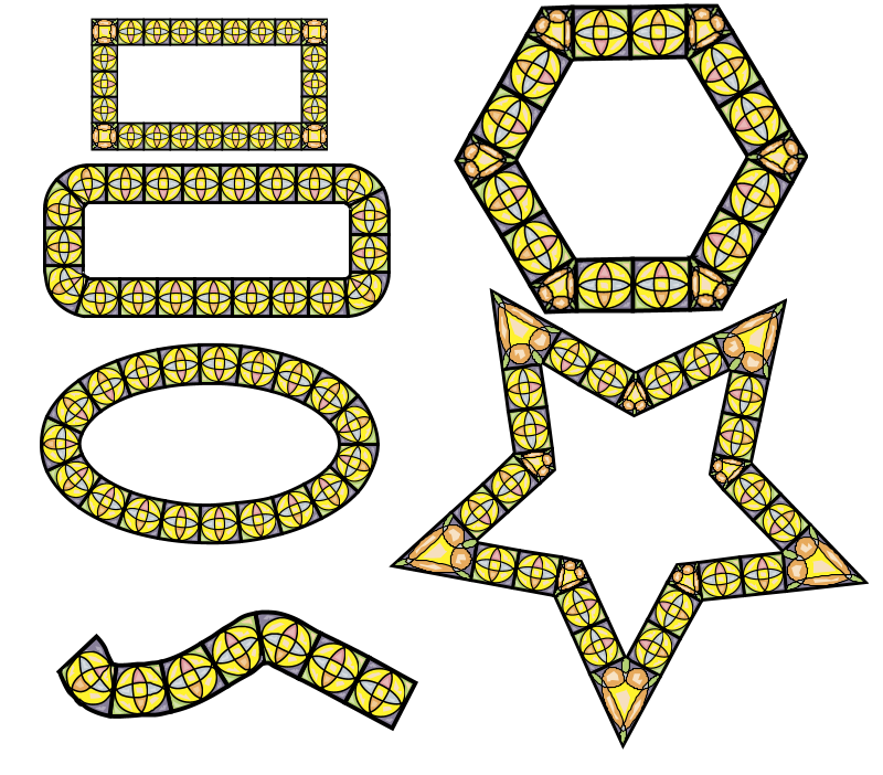Example how tiling is used on different shapes