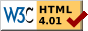 Valid HTML 4.01 Transitional icon
