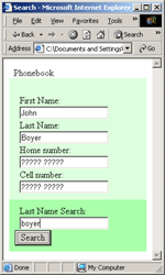 Search in FormsPlayer