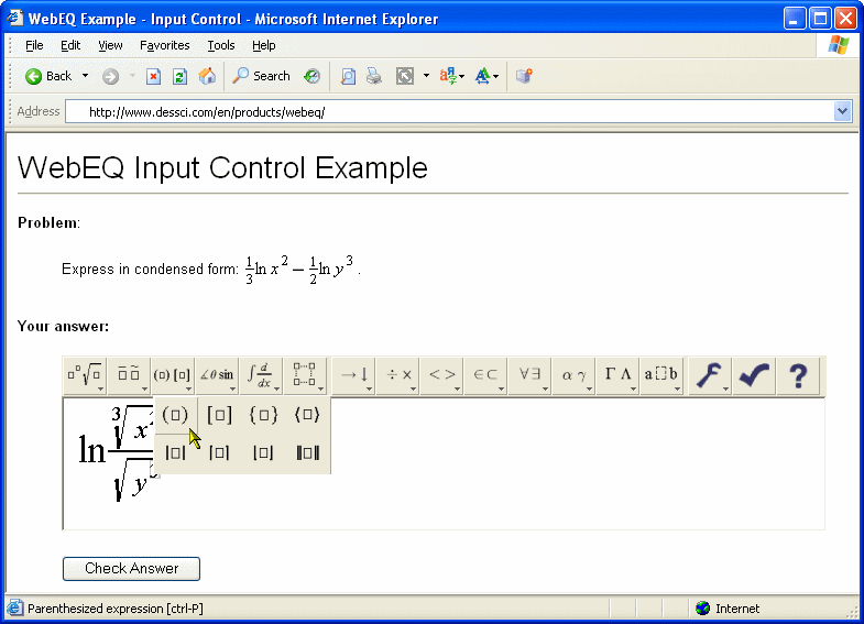 Equation Server screenshot