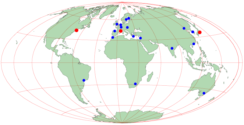 W3C host sites and offices throughout the world described at http://www.w3.org/Consortium/Offices/