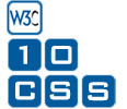 Logo décimo aniversario CSS del W3