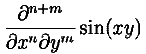 \frac{\partial^{n+m}}{\partial x^n \partial y^m} \sin(xy)