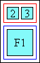 Diagram of ruby glyph layout in horizontal mode with ruby text appearing above the base