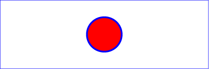 Example circle01 - circle filled with red and stroked with blue