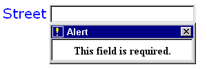 an alert popup , with a helpful error message.