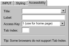 Screenshot of HomeSite tag editor for input element