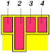 Table with three empty cells
in bottom row