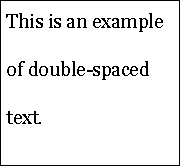 Exemple d'un espacement double du texte. (entre chaque ligne, un espace est égal à la hauteur d'une ligne de texte)