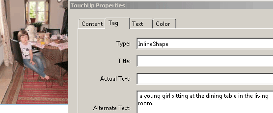 The Tag Tab in the TouchUp Properties dialog.