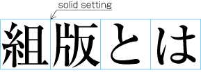 Example of solid setting in horizontal writing mode.