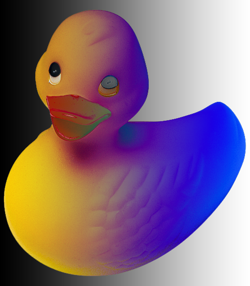 example of div that has an image of a duck and a gradient that is blending