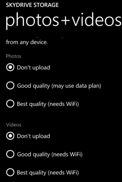 Windows Phone 8 - Photos and videos application setting