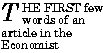 Image illustrating the combined effect of the :first-letter and :first-line pseudo-elements