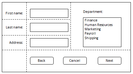 Image: Application layout example requiring horizontal and vertical alignment.