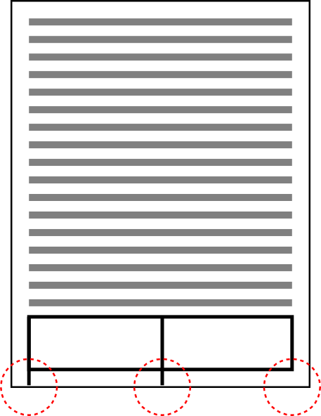 Figure showing how borders at the bottom of a page may indicate a continuation.