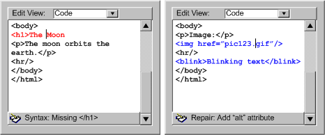 Illustration of potential similarities between an accessibility checker and a syntax checker.