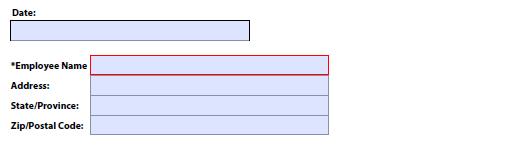 A form label repositioned above the field; also shown are default label positions to the left of text fields.