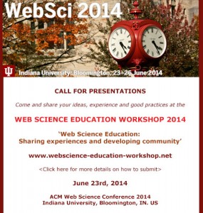 Web Science Education Workshop @ ACM WebSci14