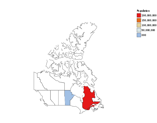 Population of some Canadian provinces