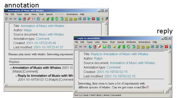 annotation window with a thread and an opened reply window