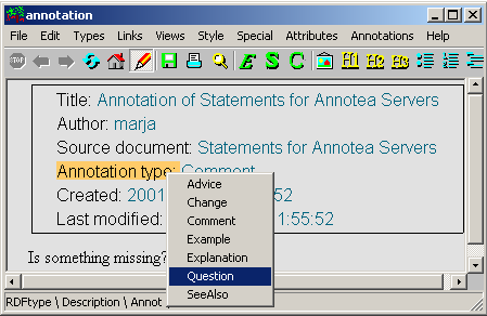 Changing the annotation type